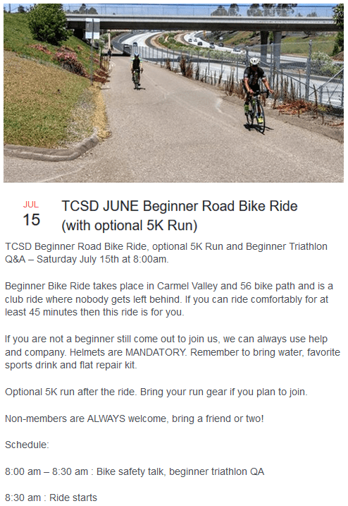 TCSD Beginners Ride Desc